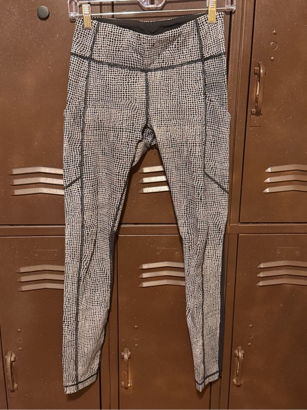 Lululemon Black & White Grid Leggings - High Waist